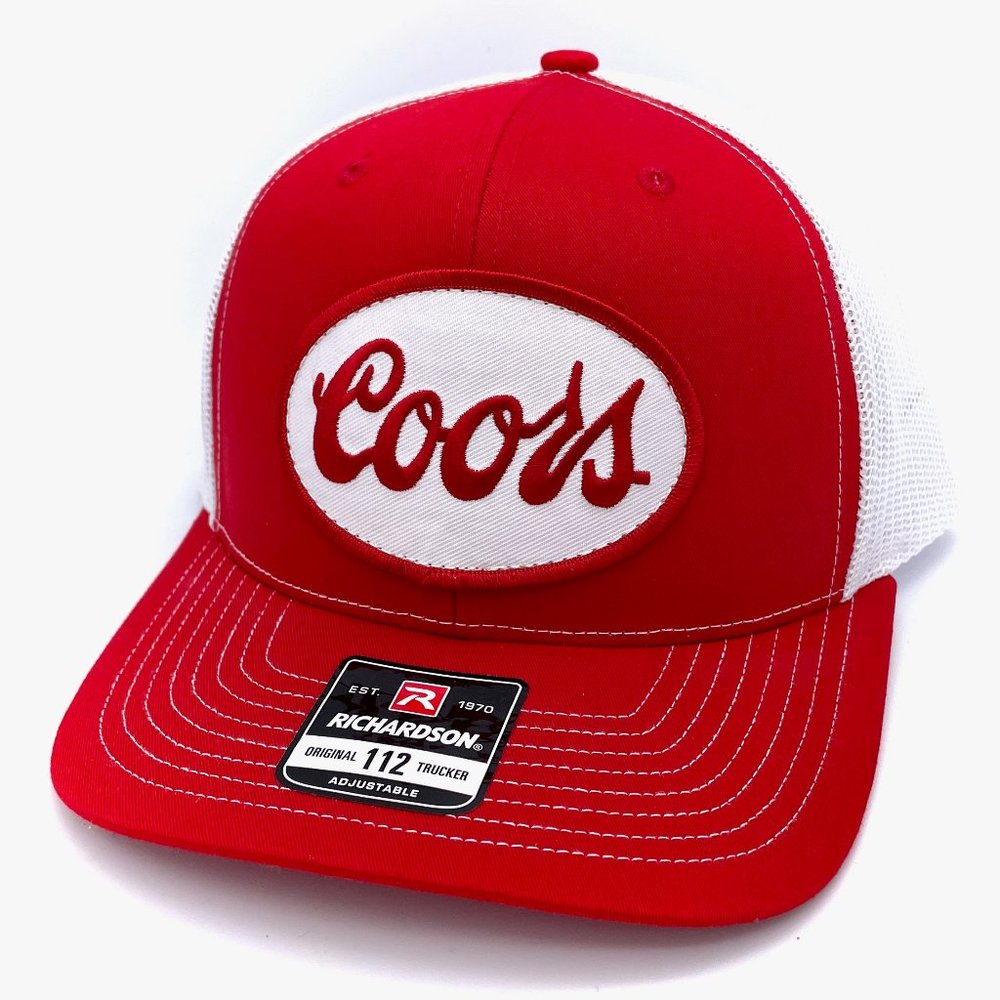 Coors Brewing Vintage Patch Hat - Red & White Richardson 112